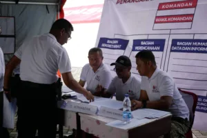 Gabungan Personil OPD, Polres, Kodim dan TNI AL, terlibat dalam penyelenggaraan Simulasi di Aceh Utara, 